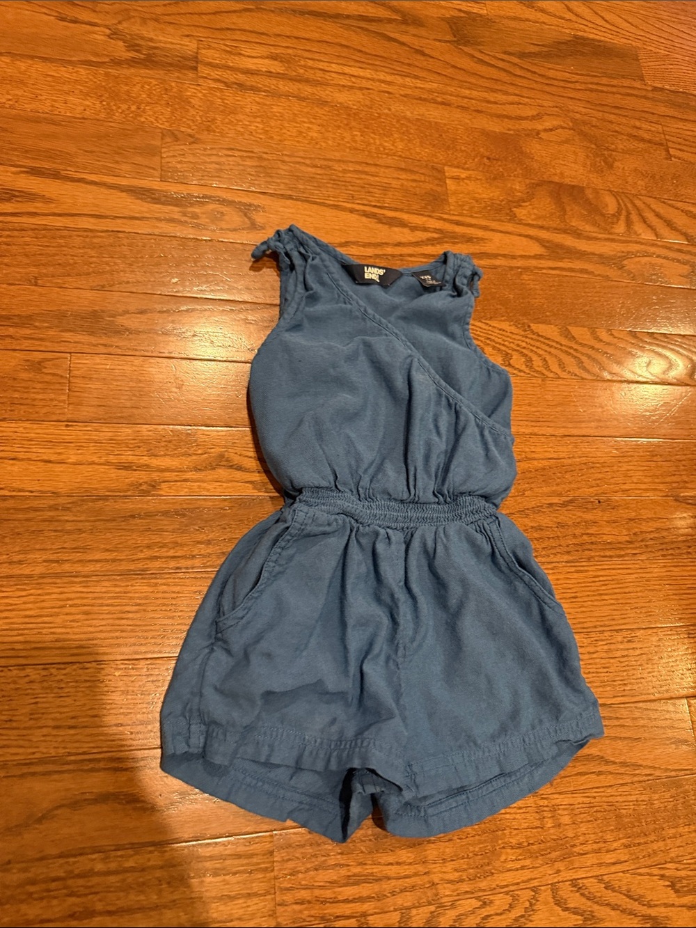 Lands' End Girls Navy Blue Sleeveless Romper